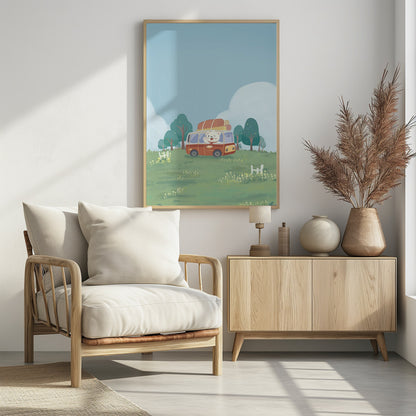 Bear's Picnic Day Out - Poster / Art Print - interiör