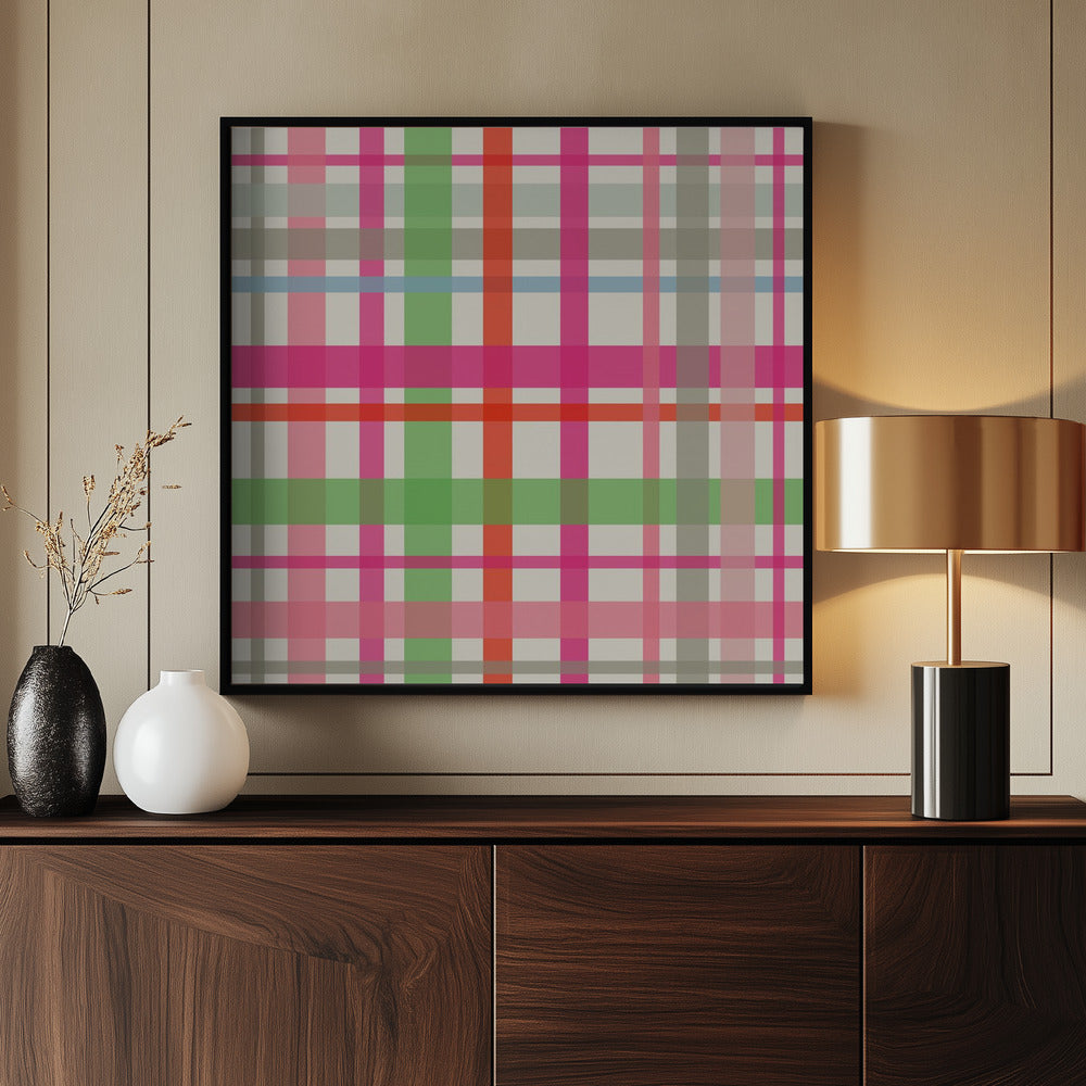X-Mas Winter tartan pattern - Poster / Art Print - interiör