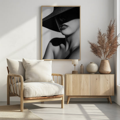 Hat and Shadow - Poster / Art Print - interiör