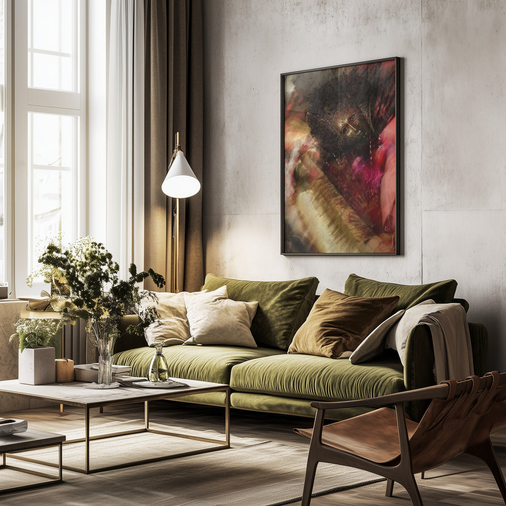 Gold in red - Poster / Art Print - interiör