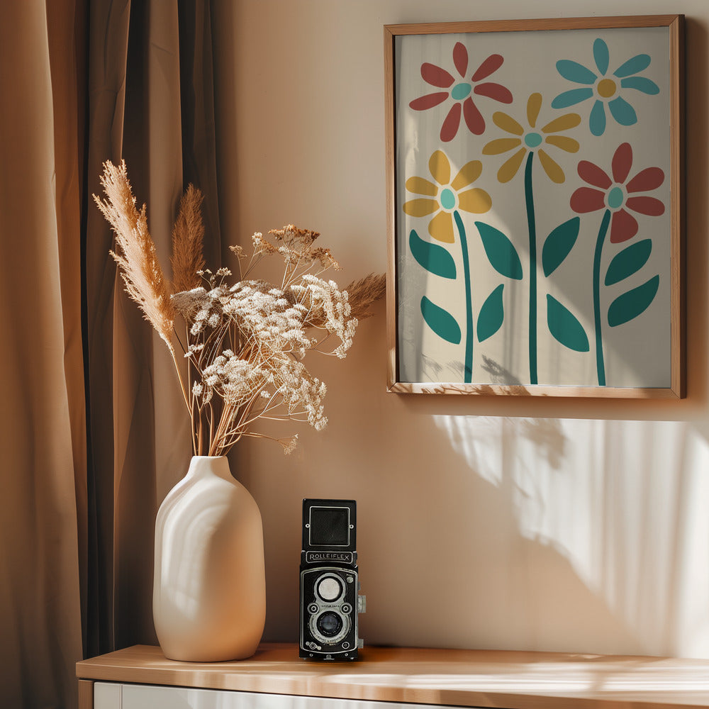 Boho Flowers Series No 3 - Poster / Art Print - interiör