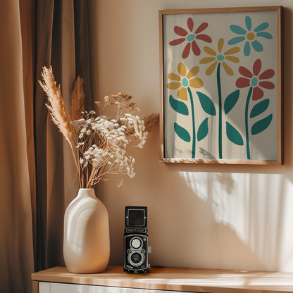 Boho Flowers Series No 3 - Poster / Art Print - interiör