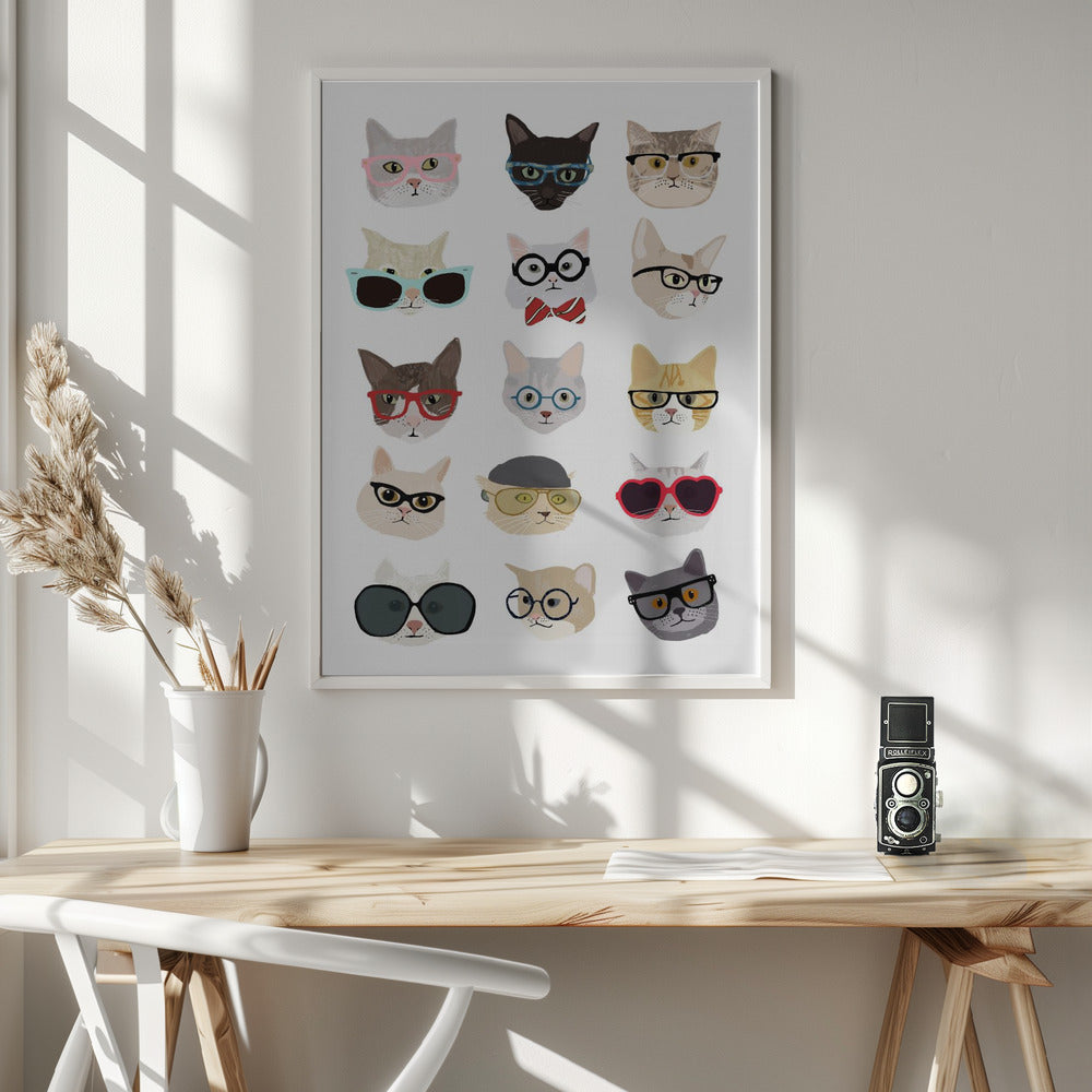 Cats With Glasses - Poster / Art Print - interiör