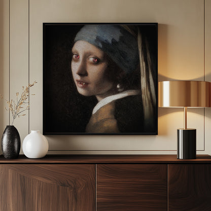 Girl With Pearl   the Undead Edition - Poster / Art Print - interiör