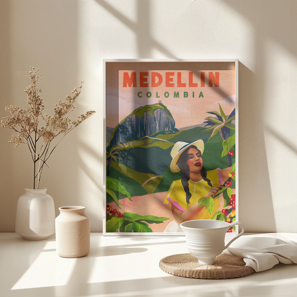 Medellin Colombia Travel Poster - Poster / Art Print - interiör