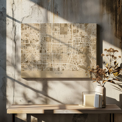 Sepia karta av Kyoto - Poster / Art Print - interiör