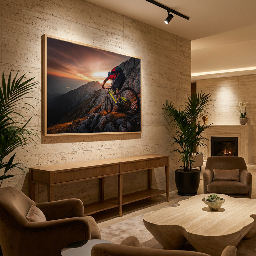 Golden hour high alpine ride - Poster / Art Print - interiör