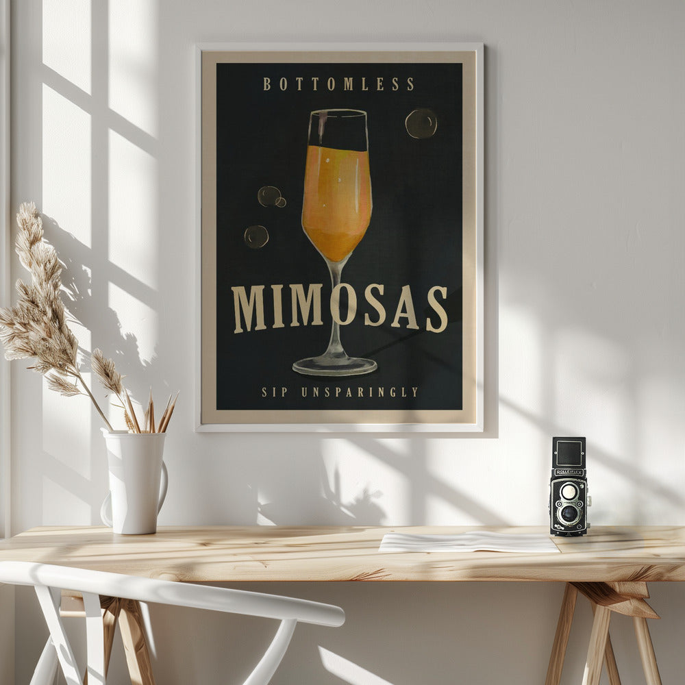 Bottomless Mimosas Art Deco Cocktail Bar Art - Poster / Art Print - interiör