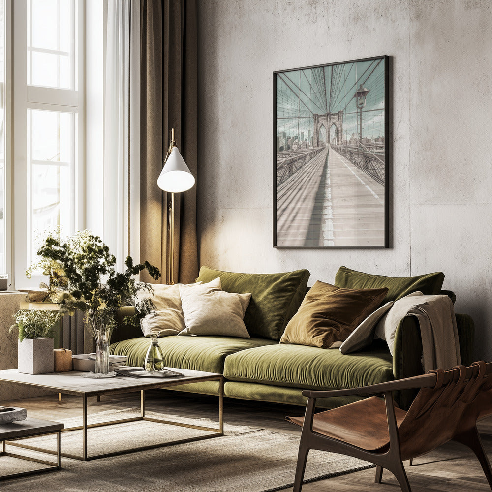NEW YORK CITY Brooklyn Bridge - Poster / Art Print - interiör