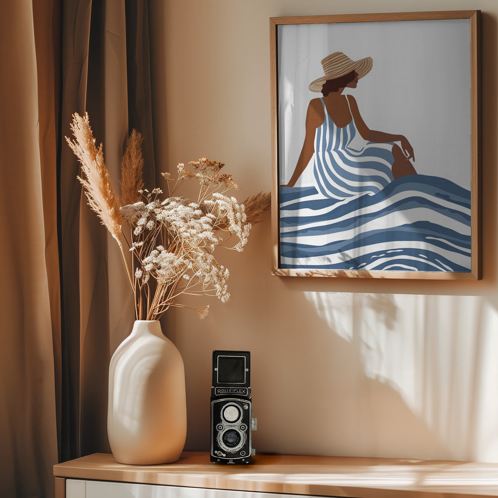 The Girl In the Striped Dress - Poster / Art Print - interiör