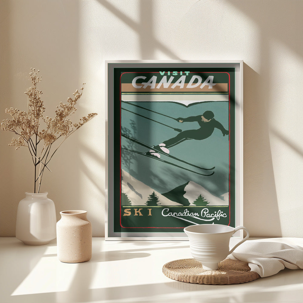 Winter Tourism: Vintage Ski Canada Poster - Poster / Art Print - interiör