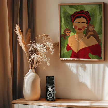 Frida and Monkeys - Poster / Art Print - interiör
