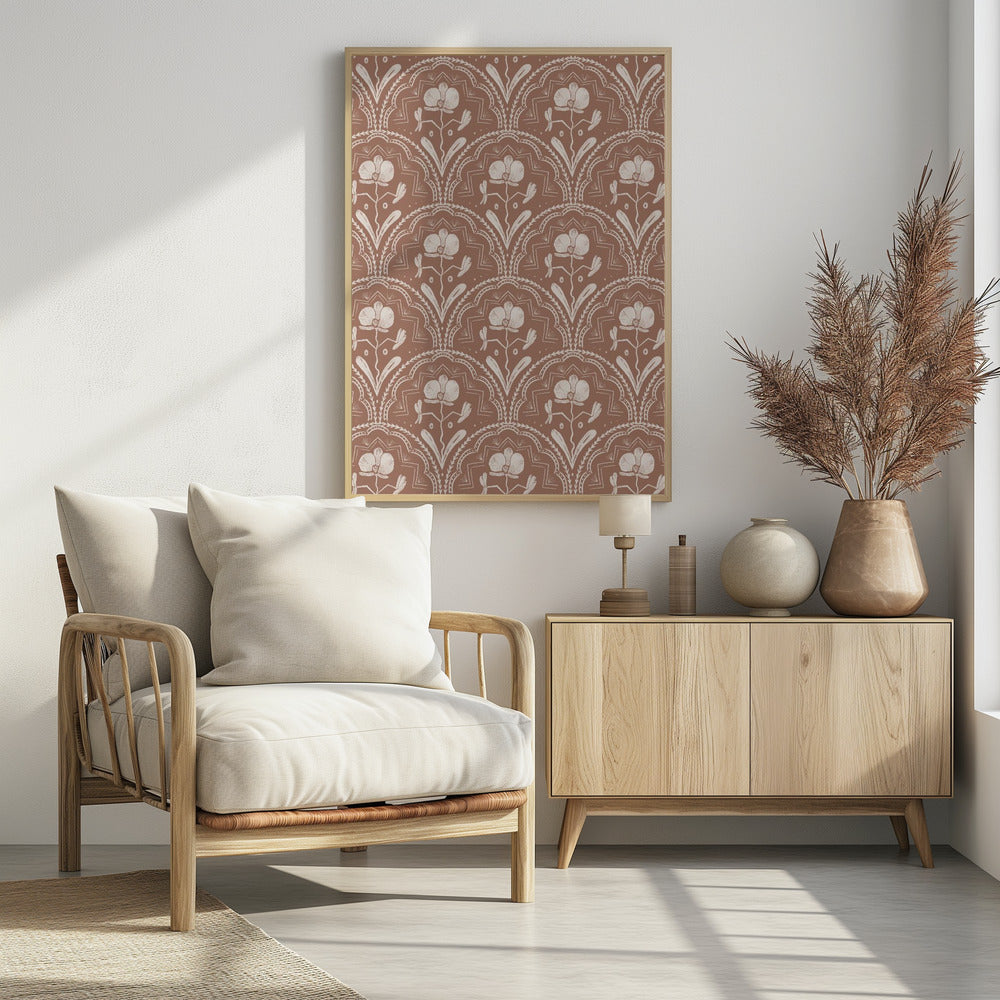Boho Orchid Tiles Pattern - Poster / Art Print - interiör