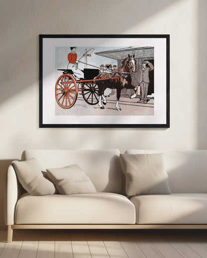 Woman In a Horse Carriage (ca. 1890–1907) - Poster / Art Print - interiör