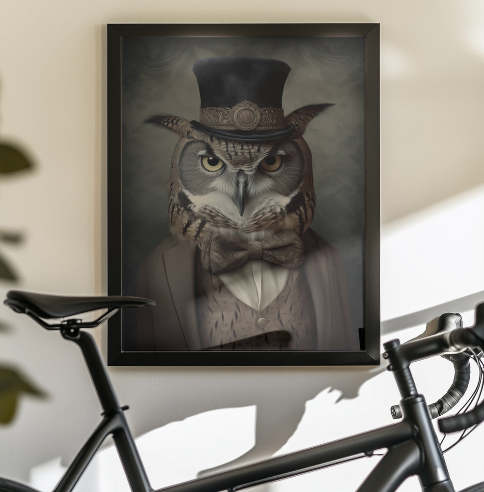 Dapper Owl Gentleman - Poster / Art Print - interiör