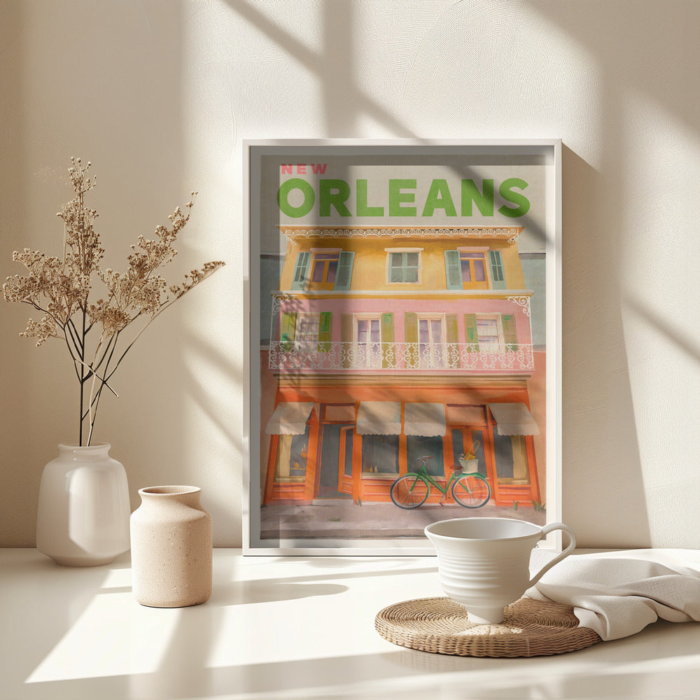 New Orleans Louisiana Vintage Travel Poster - Poster / Art Print - interiör