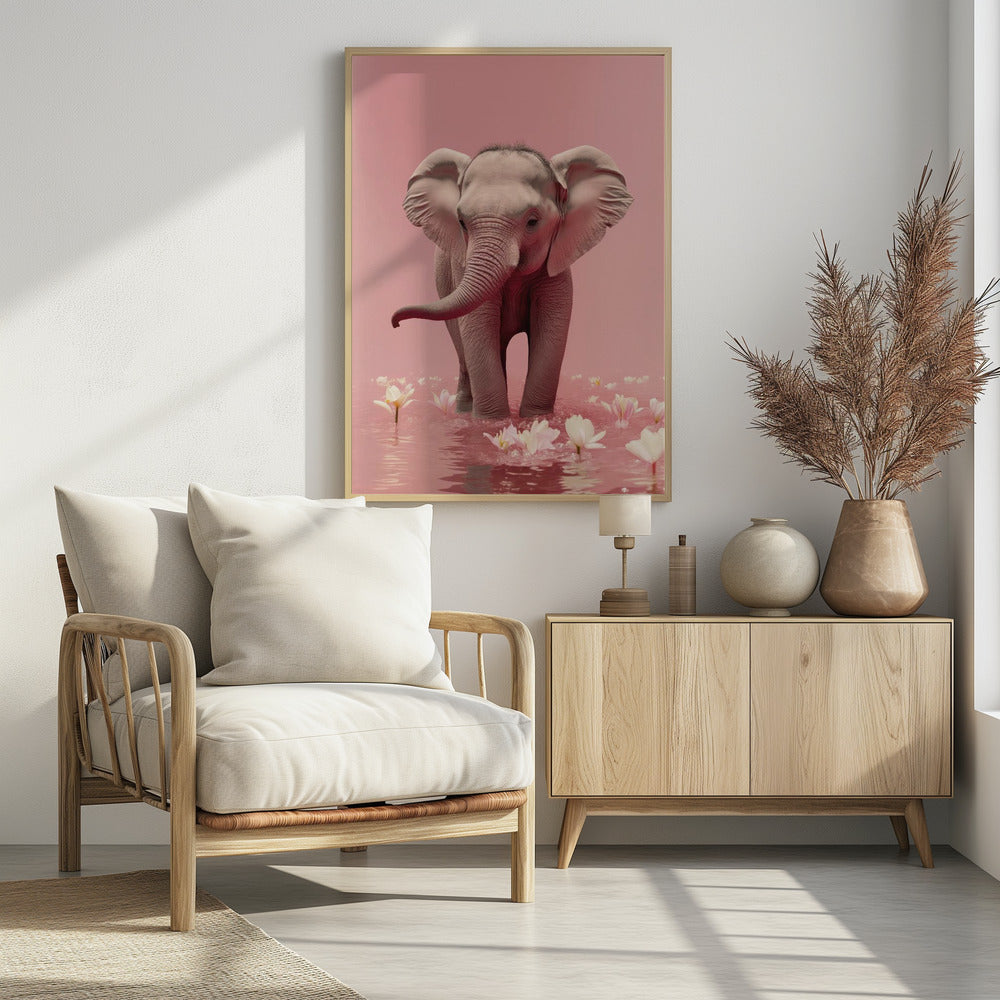Young Elephant - Poster / Art Print - interiör