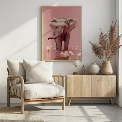 Young Elephant - Poster / Art Print - interiör