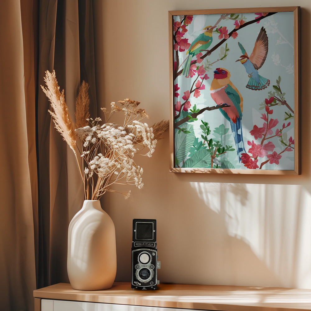 Birds of Summer - Poster / Art Print - interiör