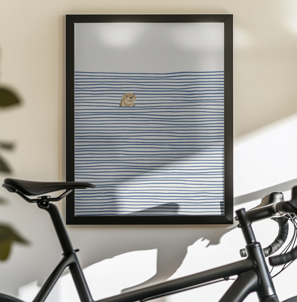 Otter in the Waves - Poster / Art Print - interiör