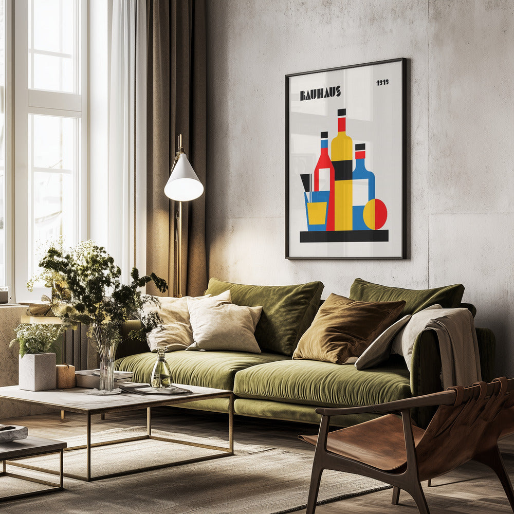 Bauhaus Wine Print - Poster / Art Print - interiör