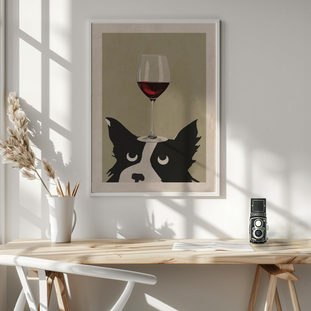 Dog and Wine - Poster / Art Print - interiör