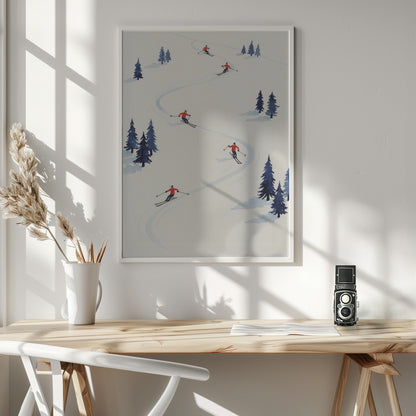 Five Skiers - Poster / Art Print - interiör