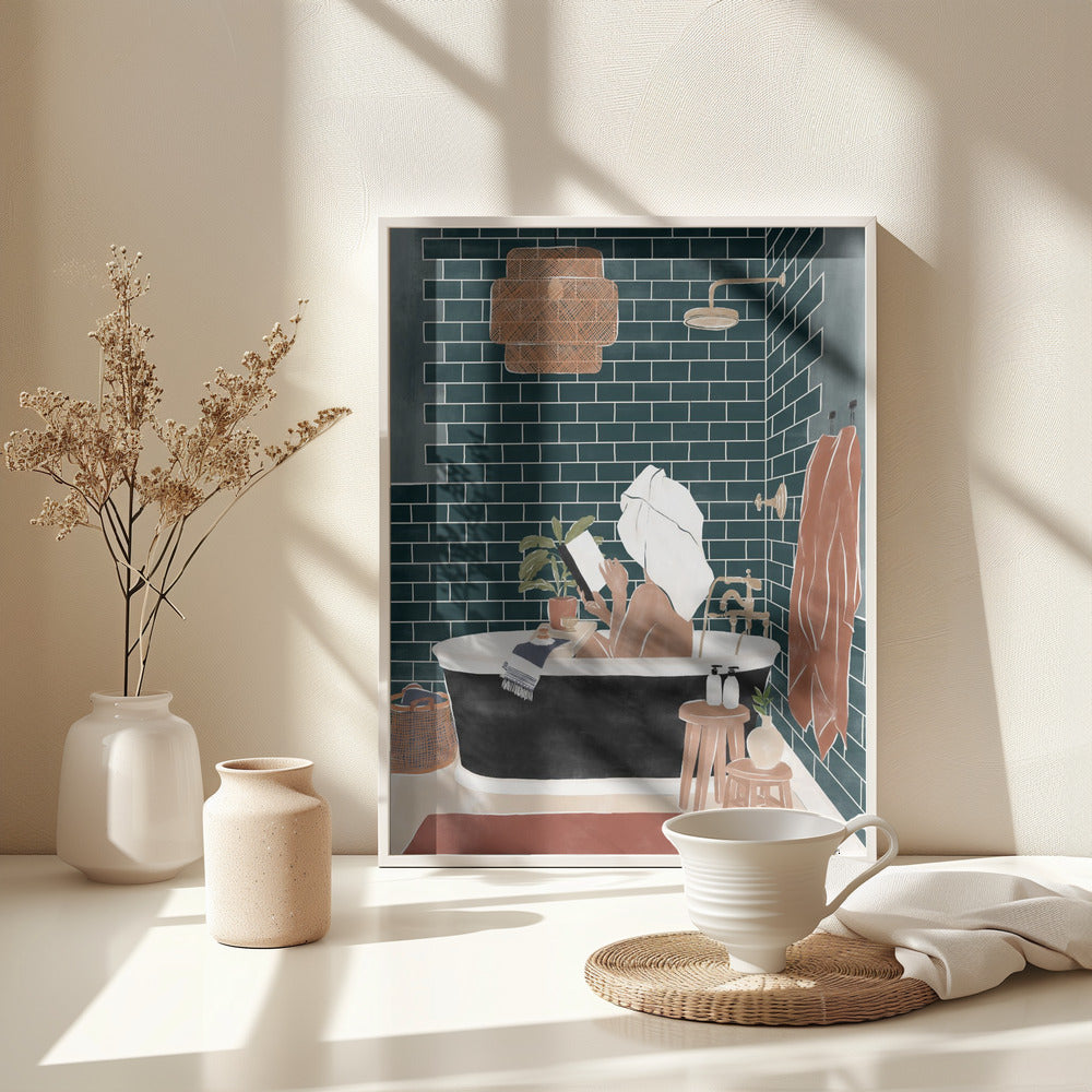 Bathroom Babe - Poster / Art Print - interiör
