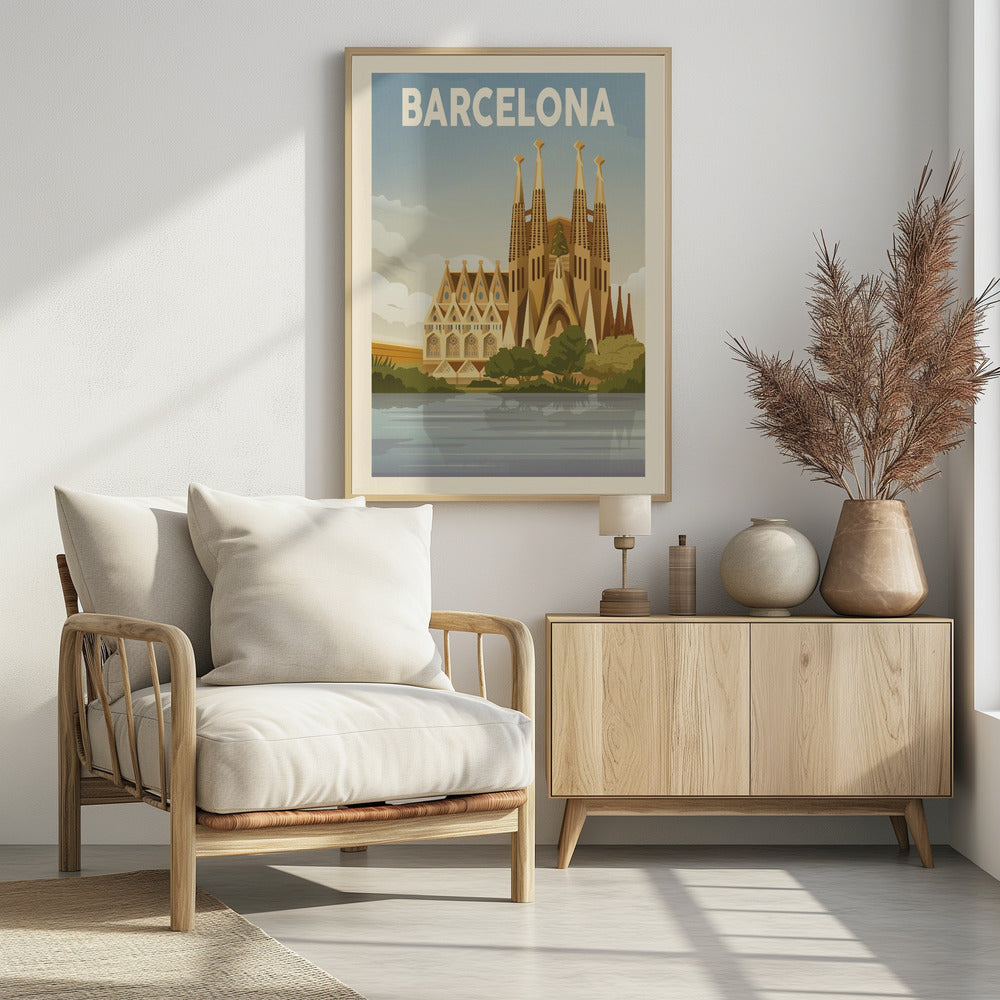 Barcelona Travel Print - Poster / Art Print - interiör