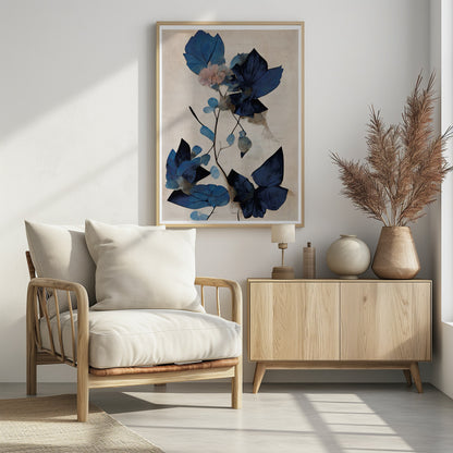 Blue Dry Flowers - Poster / Art Print - interiör