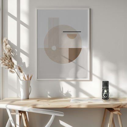 Neutral Semicircles Poster No.2 - Poster / Art Print - interiör