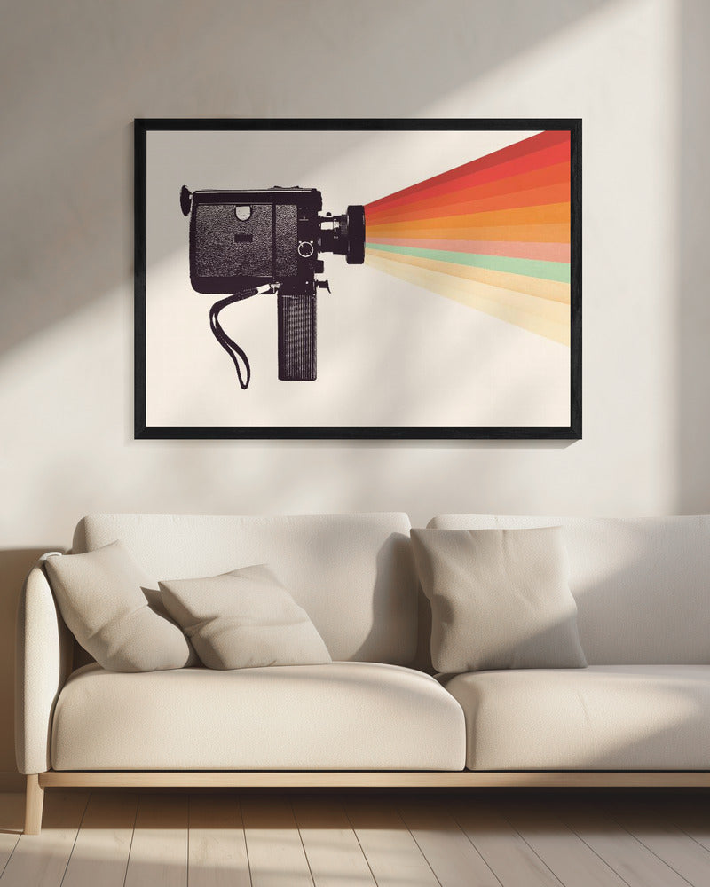 Movie Camera Rainbow - Poster / Art Print - interiör