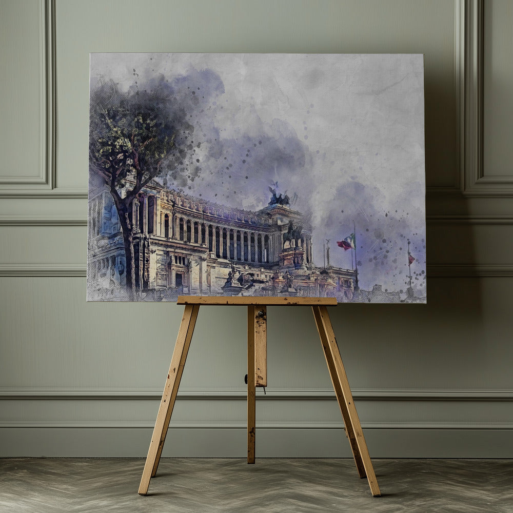 Rome Italy Watercolor Art (1) - Poster / Art Print - interiör