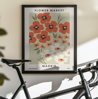 Flower Market Madrid - Poster / Art Print - interiör