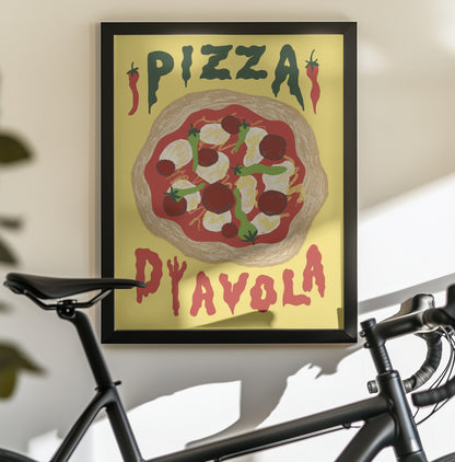 Pizza Diavola - Poster / Art Print - interiör