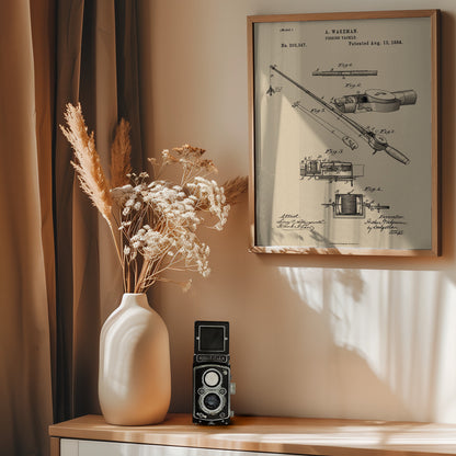 Fishing Tackle Patent 1884 - Poster / Art Print - interiör