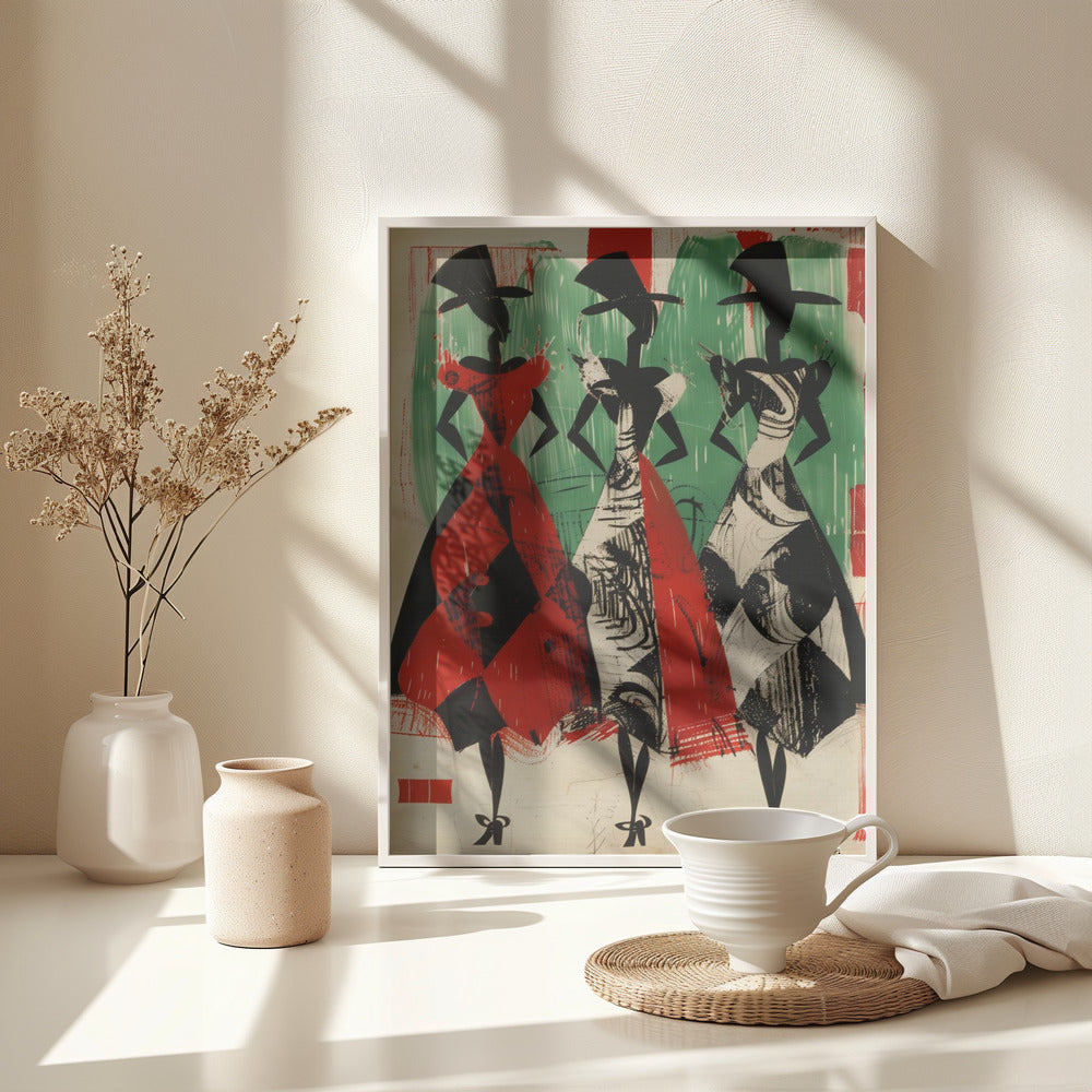 Ladies In Hats - Poster / Art Print - interiör