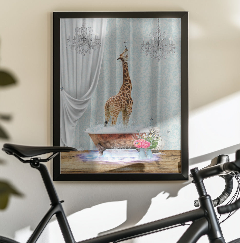 Giraffe & Bubbles - Poster / Art Print - interiör