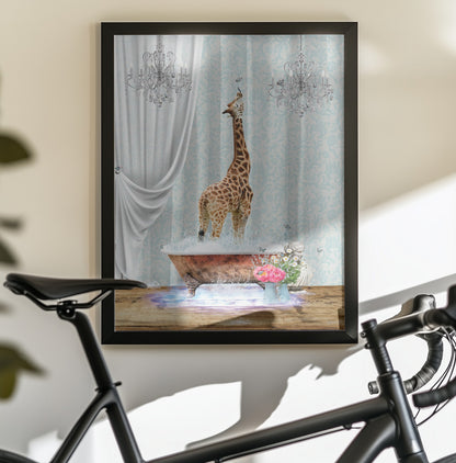 Giraffe & Bubbles - Poster / Art Print - interiör