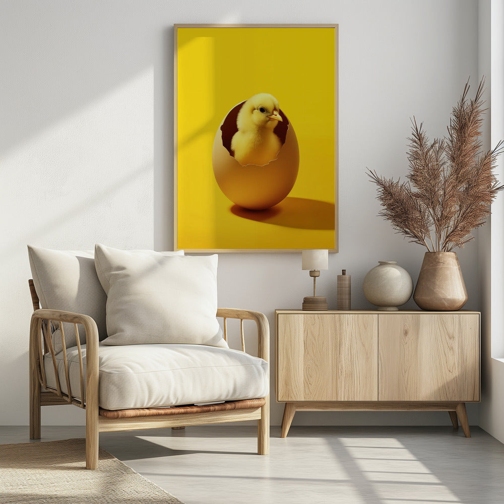 Yellow Chicken - Poster / Art Print - interiör