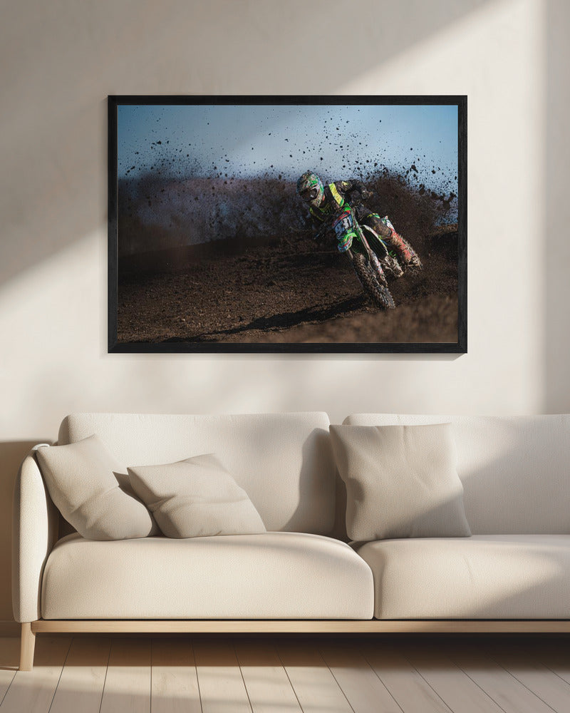 Motocross i lera - Poster / Art Print - interiör