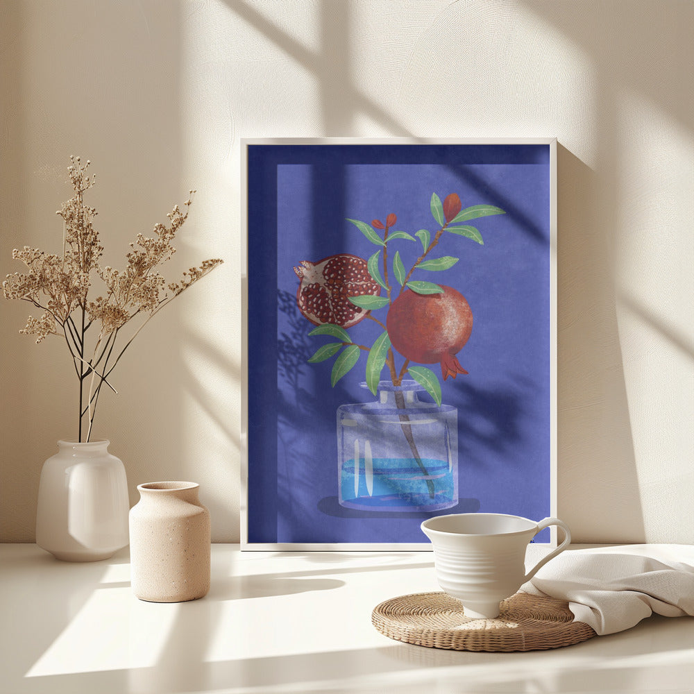 pomegranate in Vase - Poster / Art Print - interiör