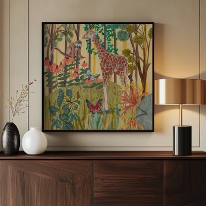 Giraffe in nature - Poster / Art Print - interiör