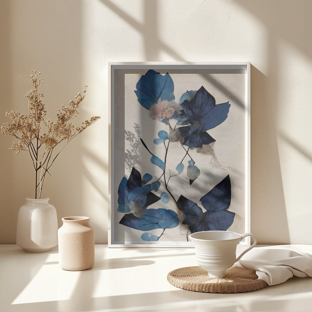 Blue Dry Flowers - Poster / Art Print - interiör