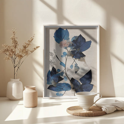 Blue Dry Flowers - Poster / Art Print - interiör