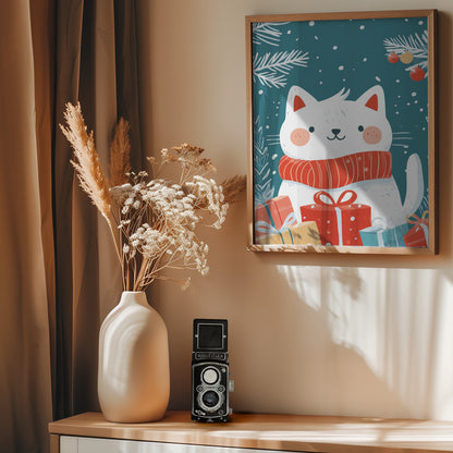 Christmas Cat - Poster / Art Print - interiör