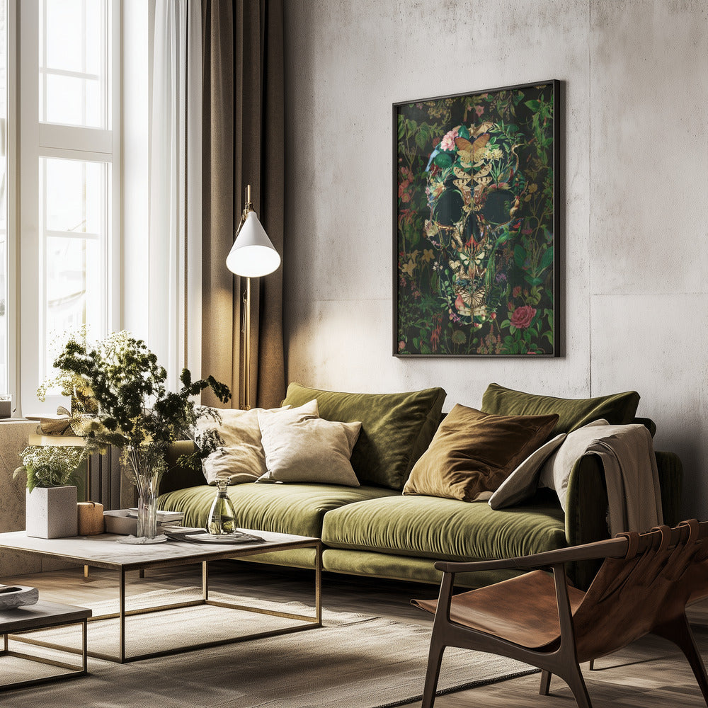 Papillon Skull - Poster / Art Print - interiör