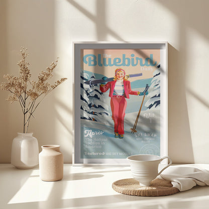 The Bluebird Daily Pinup Ski Art - Poster / Art Print - interiör
