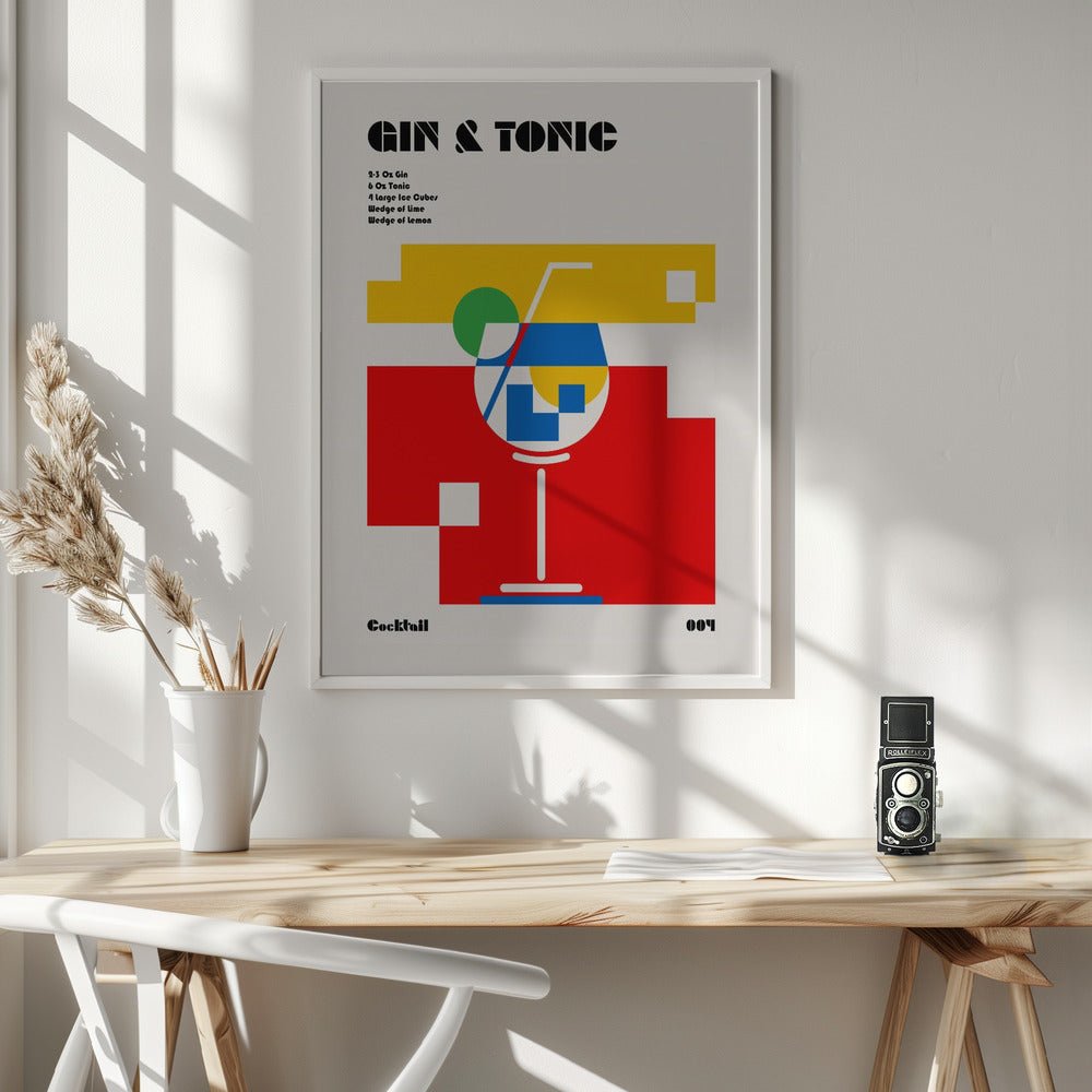 Gin & Tonic Bauhaus Cocktail - Poster / Art Print - interiör