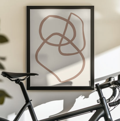 Abstract Lines Mocha 5 - Poster / Art Print - interiör